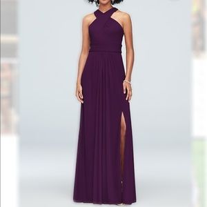 David’s Bridal Bridesmaid Dress in Plum (F19952)